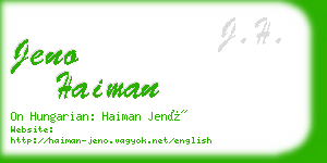 jeno haiman business card